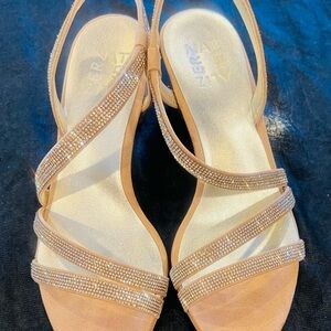 Naturalizer Tan Rhinestone Strappy Sandals